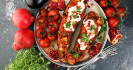 Gebratene Aubergine mit Tomatensugo