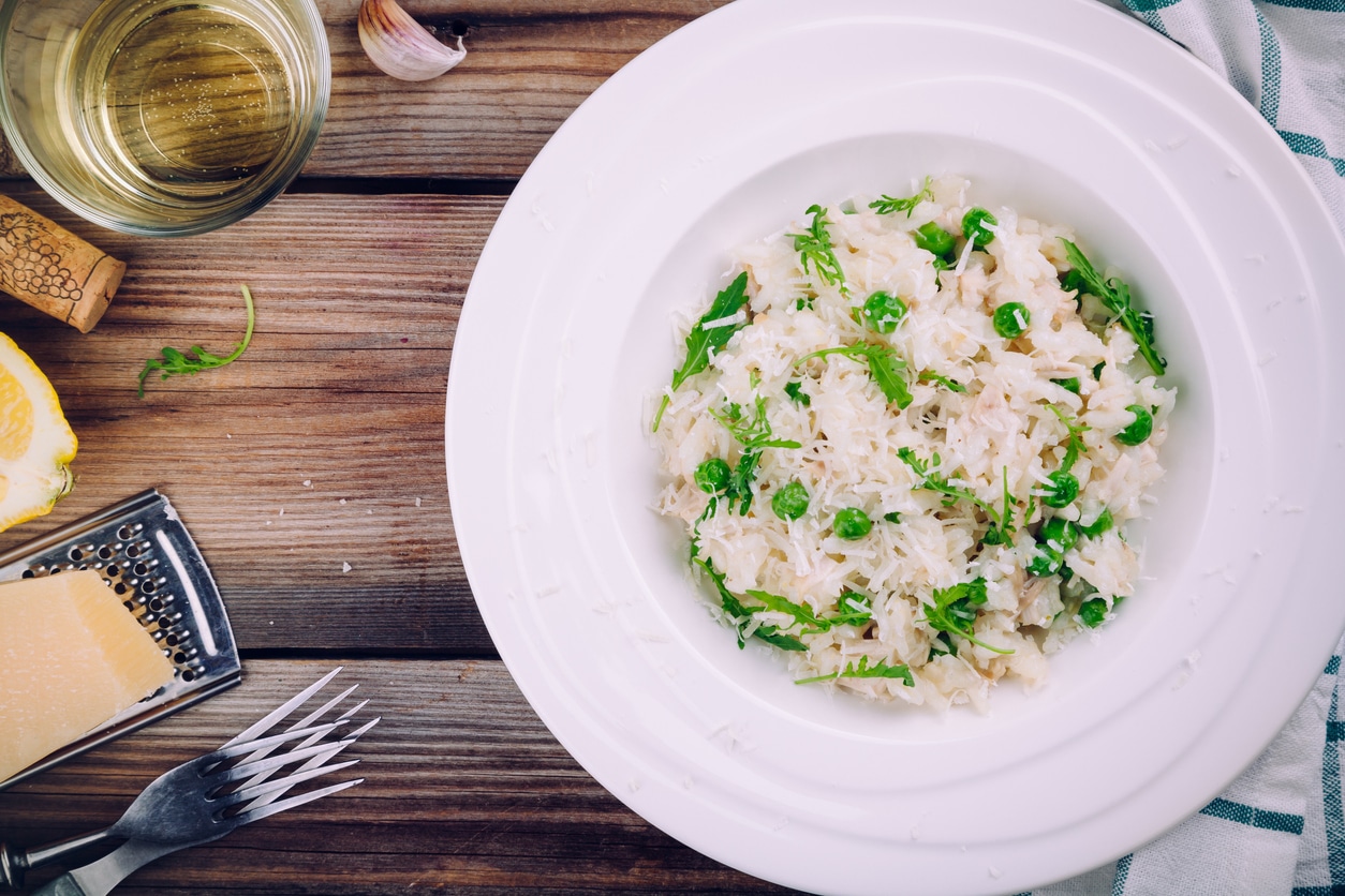 Veganes Risotto mit Rucola