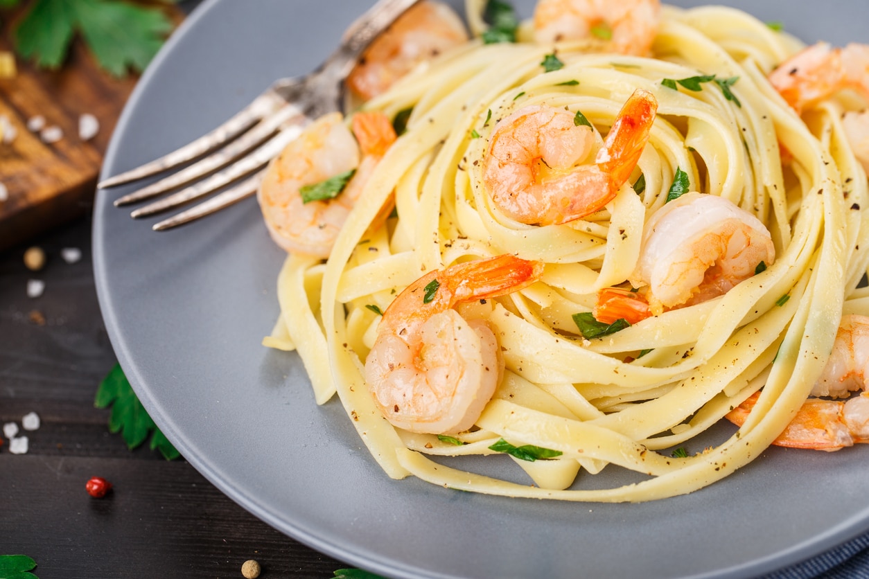 Tagliatelle mit Shrimps